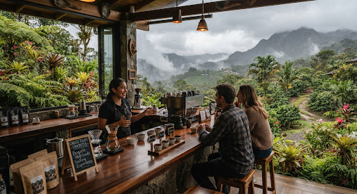 Cata de café de especialidad en montañas de Boquete Panamá